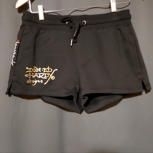 Ed Hardy Black Tiger Y2K Style Hoodie & Shorts Sweatsuit Set Size Medium NWT - Picture 7 of 10